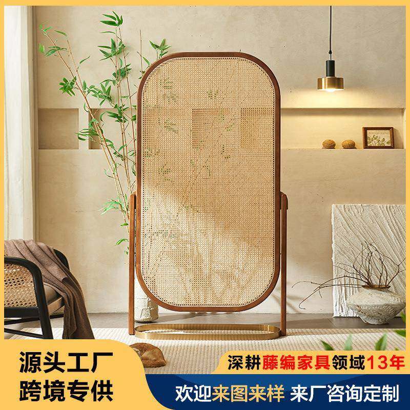 北欧藤编屏风可移动家用简约艺术实木置物架卧室客厅座屏玄关隔断,农用物资,其他肥料,淘宝优惠券,粉丝福利购,淘宝优惠卷