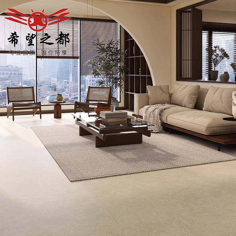 微哑质感800x800mm莱姆石瓷砖古堡地砖极简风客餐厅地板砖