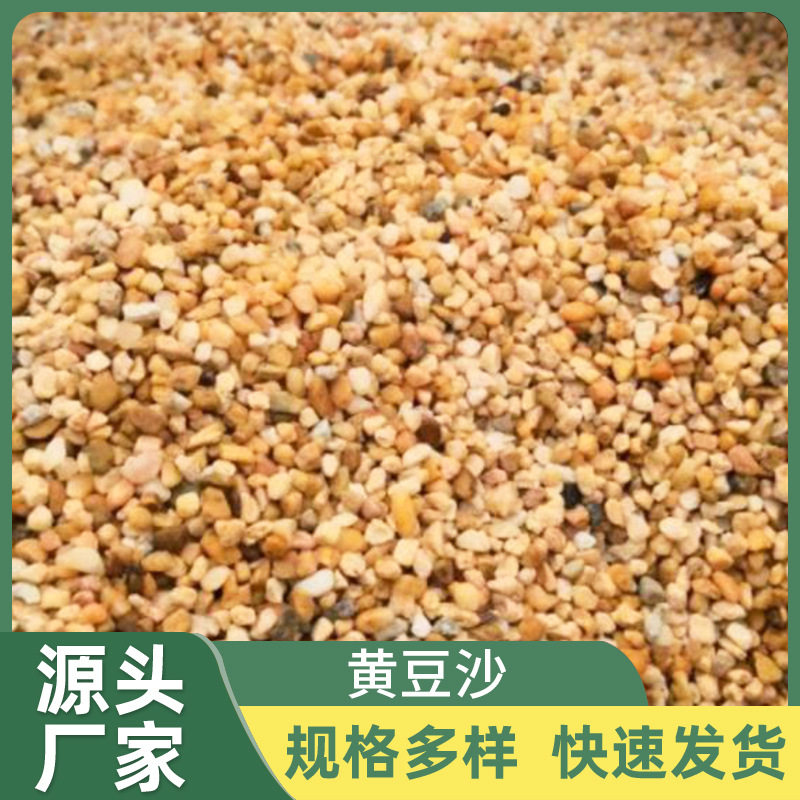 黄金色豆石水洗石米路黄色沙砂透水地面胶粘石米黄米石造景滤料批