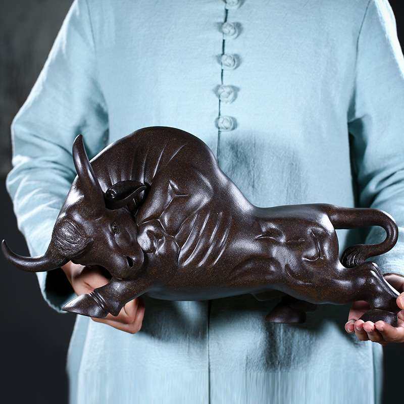 宜兴紫砂牛摆件茶宠原矿古铜泥斗牛气冲天创意茶具办公室雕塑厂家,电子元器件市场,其它元器件,淘宝优惠券,粉丝福利购,淘宝优惠卷