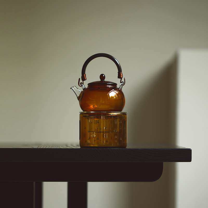 古风铜柄玻璃提梁壶烧水壶茶水分离茶壶诗文温茶底座套装茶道配件,电子元器件市场,其它元器件,淘宝优惠券,粉丝福利购,淘宝优惠卷