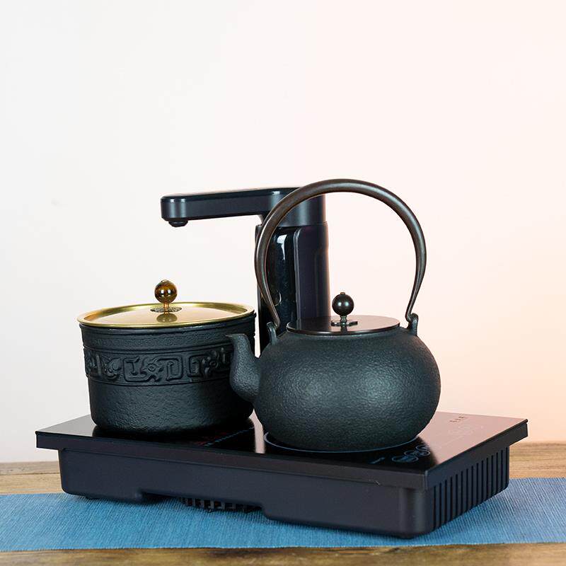铁壶电陶炉茶炉全自动上水抽水嵌入式茶盘茶桌煮茶炉玻璃壶电茶炉