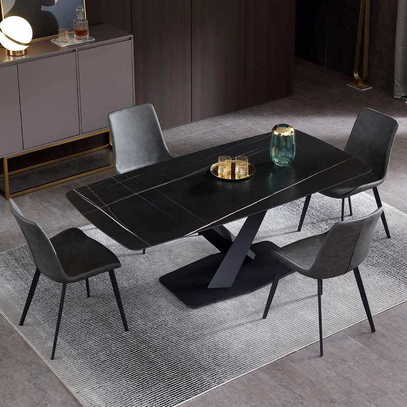 后现代轻奢酒店岩板餐桌椅 大小户型家用饭桌餐厅网红款黑色餐桌,电子元器件市场,其它元器件,淘宝优惠券,粉丝福利购,淘宝优惠卷