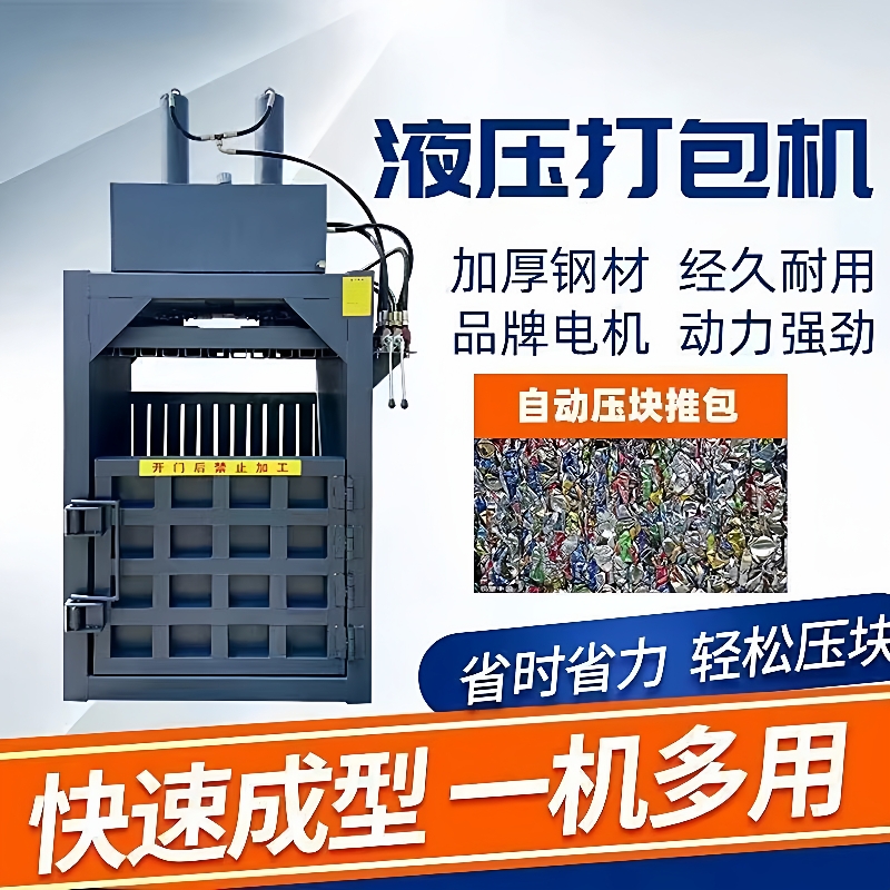 废品立式液压打包机塑料瓶废金属压包机薄膜废旧衣服物品收废品用