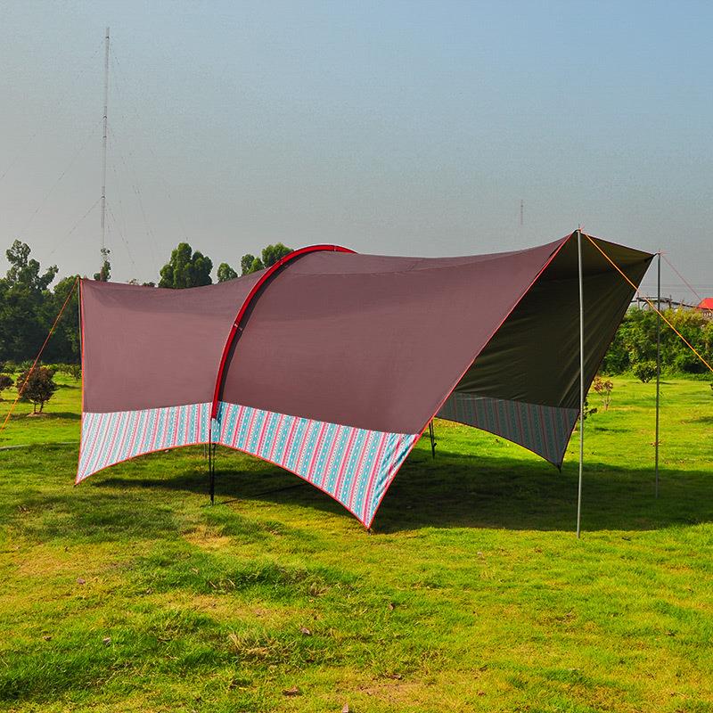 户外超大多人帐篷哈比帐篷遮阳篷防晒防雨露营天幕露营车尾凉棚