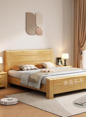 W1TR新中式实木床榫卯床1.8米大床1.5M双人床经济型简约现代家具