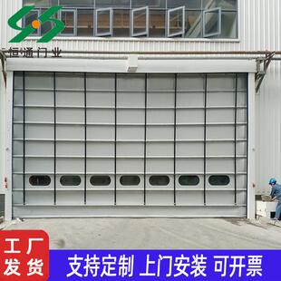 安装堆积门地磁自动感应室外PVC软质帆布防水防雨电动快速堆积门