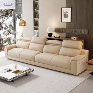 意式真皮钢琴键直排沙发中小户型现代极简客厅沙发脚踏全真皮沙发