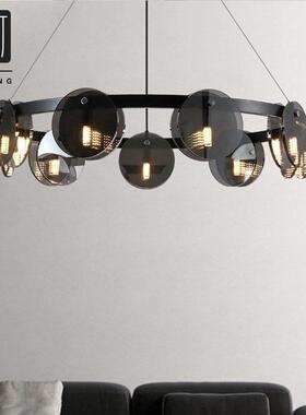 品灯PINDENG意式极简客厅吊灯光影艺术大气创意平面玻璃餐厅吊灯