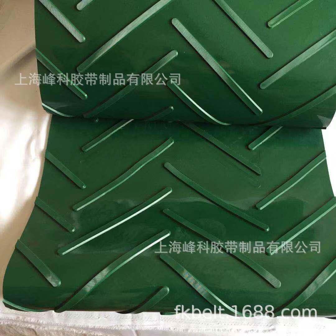 供应PVC绿色PVC人字型花纹轻型输送带600*4