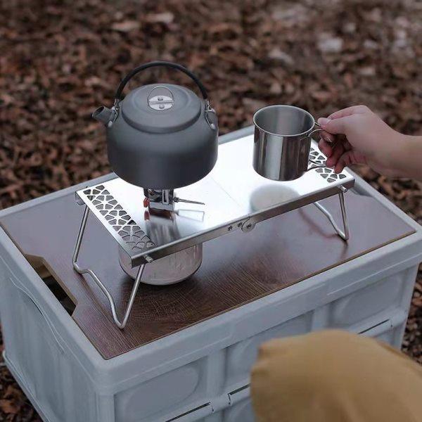 户外扁气罐折叠桌迷你茶桌便携式露营配件不锈钢多用途拼接烧烤桌,户外/登山/野营/旅行用品,户外桌子,淘宝优惠券,粉丝福利购,淘宝优惠卷