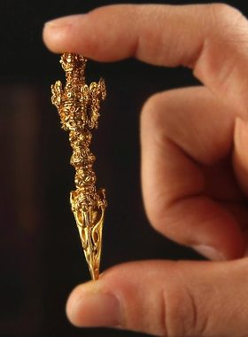 尼泊尔手工艺黄铜大威德金刚降魔杵挂坠情侣镢普巴杵男女吊坠配饰