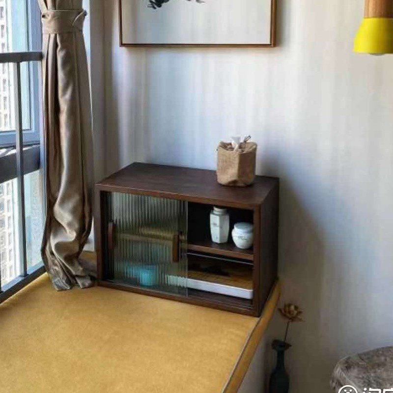 日式实木桌上碗柜迷你餐边柜厨房桌面收纳柜子茶水柜飘窗柜储物柜