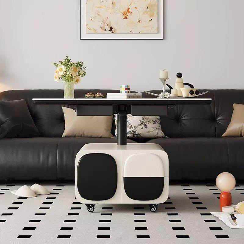 移动岩板茶几可折叠升降意式极简创意多功能客厅小推车沙发边几