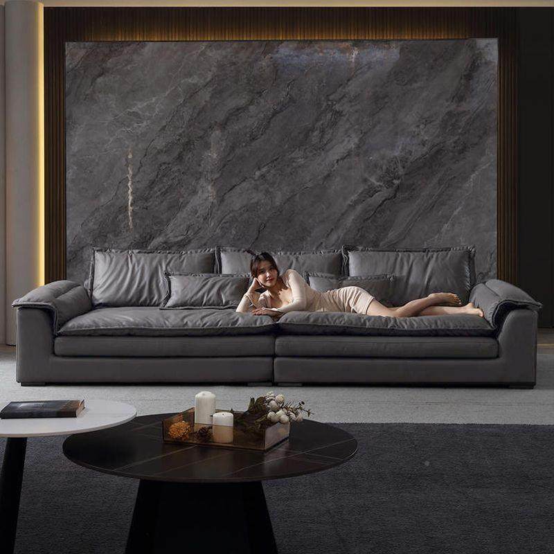 免洗意式科技布沙发简客厅极其他/oth简奢直排现代乳约小户型胶布