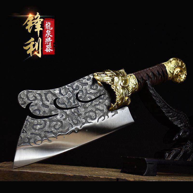 龙泉老家用剁骨砍骨菜加厚手锻打0021中式刀式商用工刀具菜刀