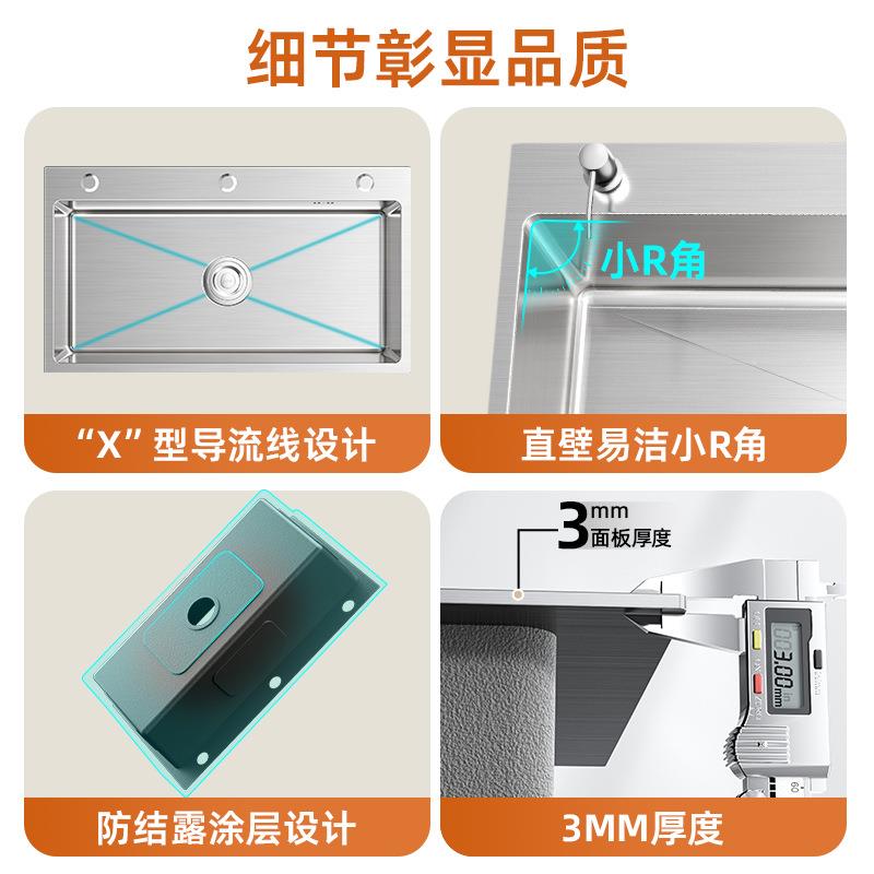加厚锈钢水槽洗菜盆大单槽不家用厨菜房C811Y盆洗槽池手工洗菜碗