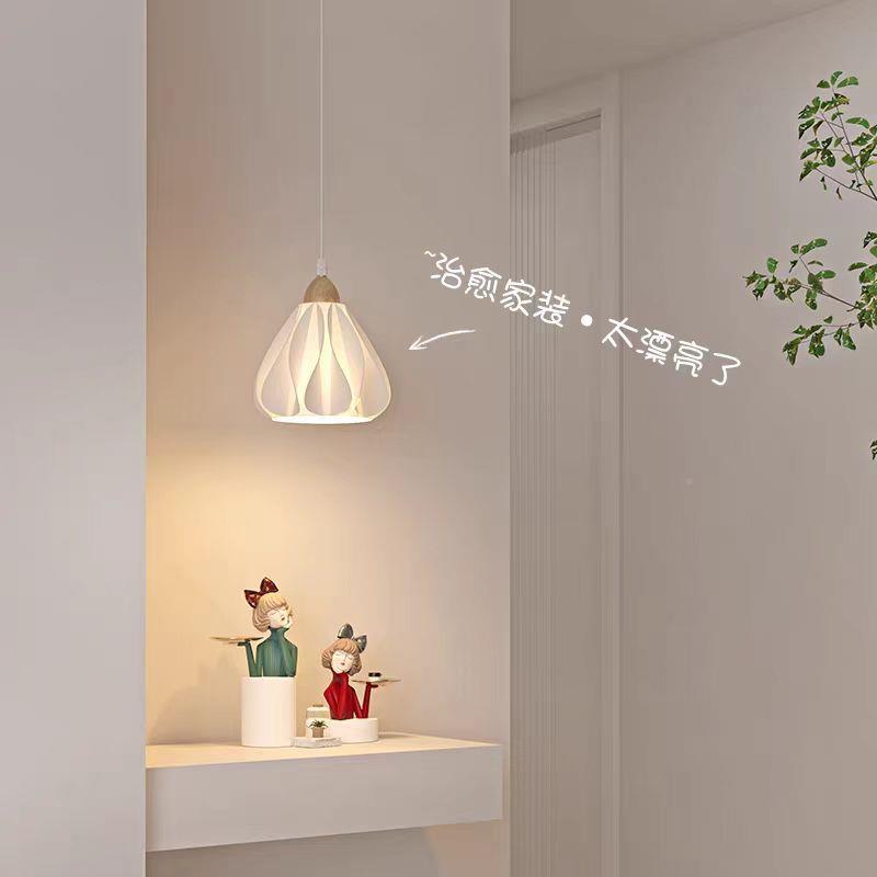 法小式复古吊床头吊线灯原木油风53829主卧室灯奶氛围灯玄关过道
