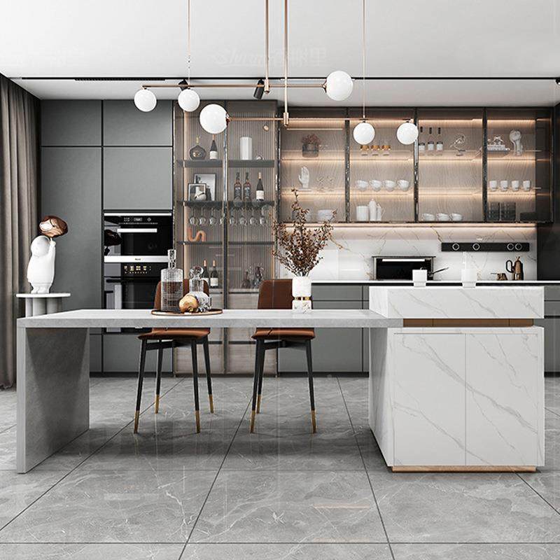 岛平移推拉轨开放式厨房吧台延台伸轨餐桌抽拉桌台FGS面导滑道轨