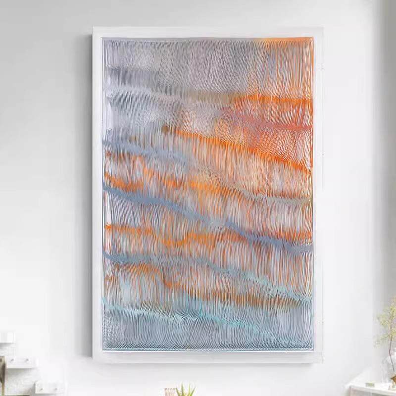 高级感立体纸雕艺术亚克力装置画售楼部酒店挂画玄关客厅装饰画大