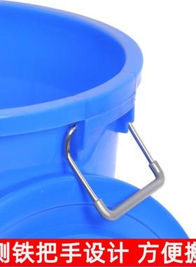 形欧维加厚圆塑料水纳SGI桶家用储水储物收塑胶水桶带盖铁柄塑料