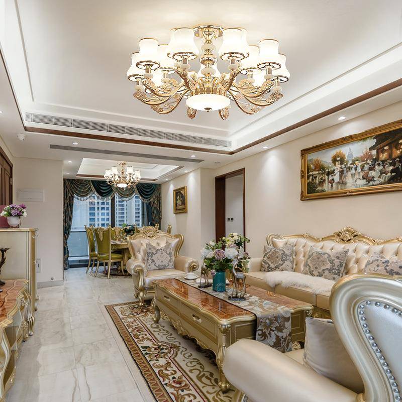 欧式吊灯现简华约客室厅灯奢大气简欧餐厅灯创意卧025代家用套餐