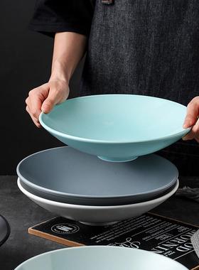 北欧约意面盘子奢轻创意沙简拉果水盘白色法餐摆盘酒店意BOL境菜