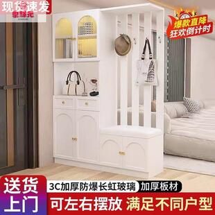 轻奢玄关柜鞋柜换鞋凳一体现代简约入户隔断柜客厅欧式屏风储物柜