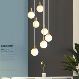 现代吊简约复式 10190楼间旋别墅公寓魔豆转 楼梯长灯北欧创意梯HY