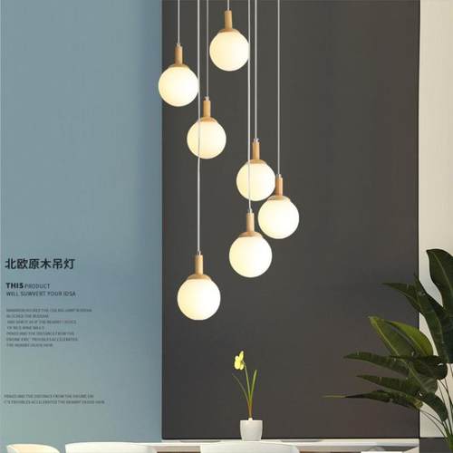 现代吊简约复式楼梯长灯北欧创意梯HY-10190楼间旋别墅公寓魔豆转