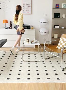 家用地毯白客厅轻高感级法式奶油风奢沙发黑H122701地毯易打理圈