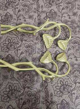 铜黄莲藕造型把手31954屉柜门储物柜书柜抽橱柜复古把手