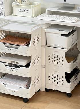 VWK公室收纳小推车置物办架工位桌下文层件落地整理架打机印多收