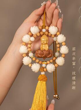 车内挂件饰品莲花平安车挂饰女高级感2汽23163新款车载吊0男后饰