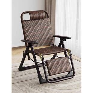 夏折叠休闲竹躺椅沙滩靠季背室外凉CTH椅老人家阳用休午睡台午藤