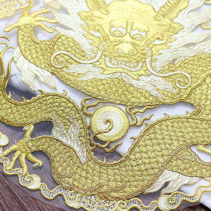 补洞补丁贴DIY辅料旗袍礼服布贴绣花花服装刺绣金龙圆形装饰手缝