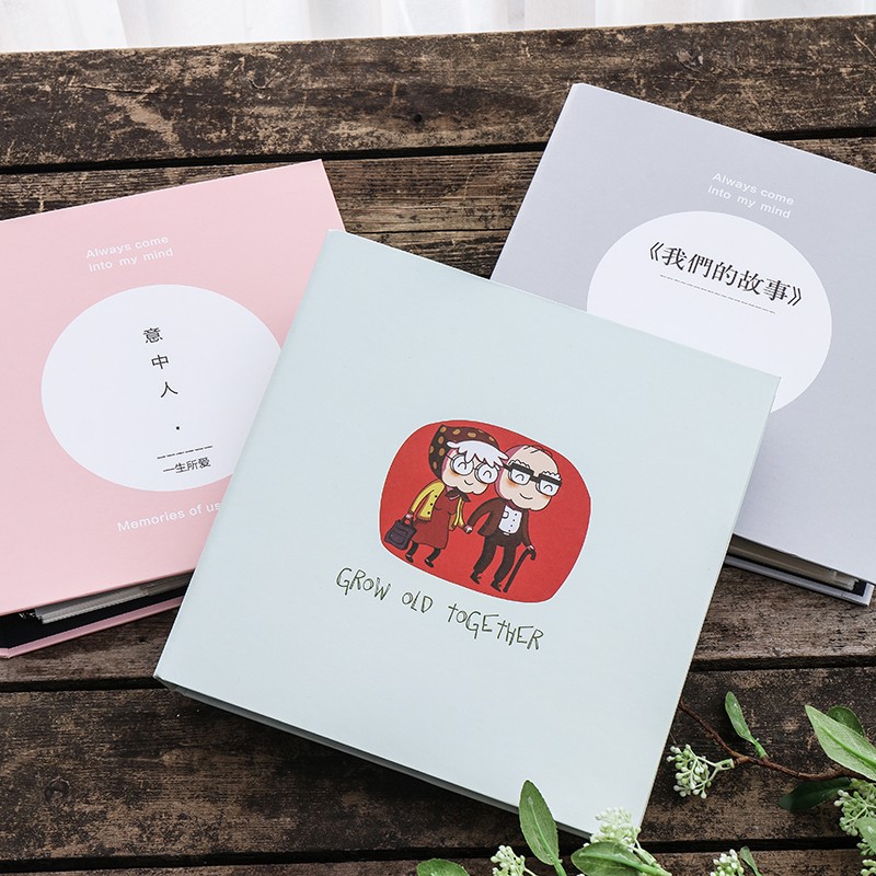 DIY可写字插页j式56寸相册毕业家庭影集手工本成长情侣恋爱纪念册