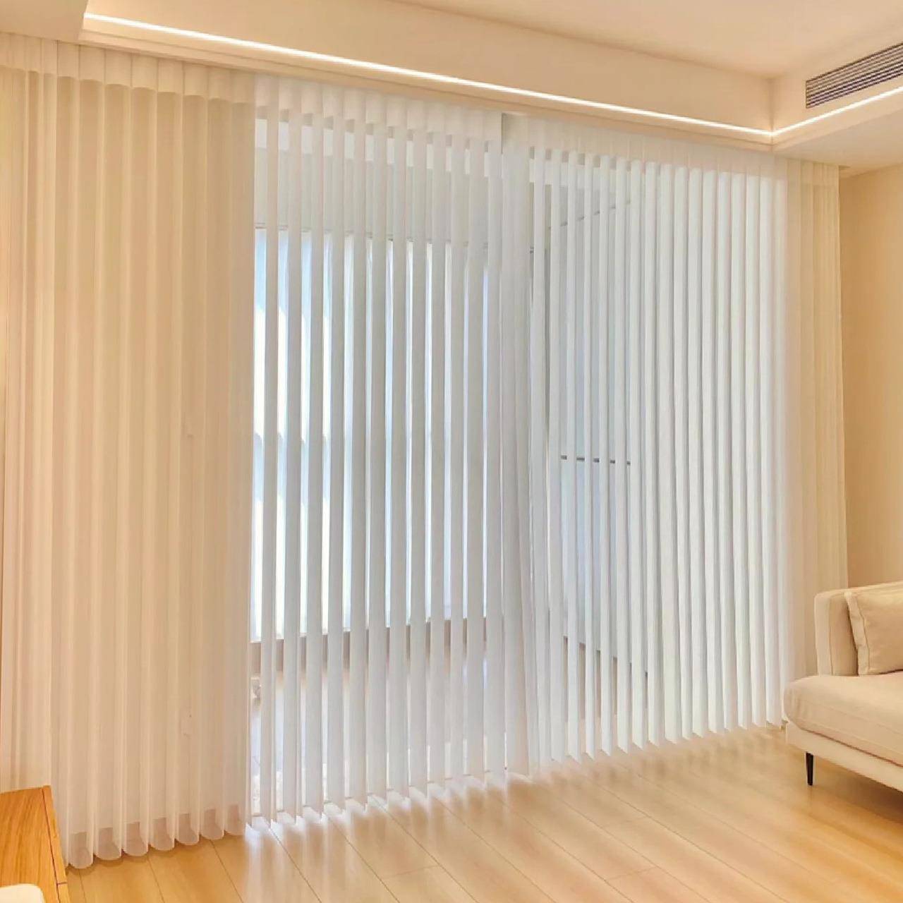 网红色电梦ss111幻帘半遮光竖百卧叶窗帘隔断调光室家装落动地梦