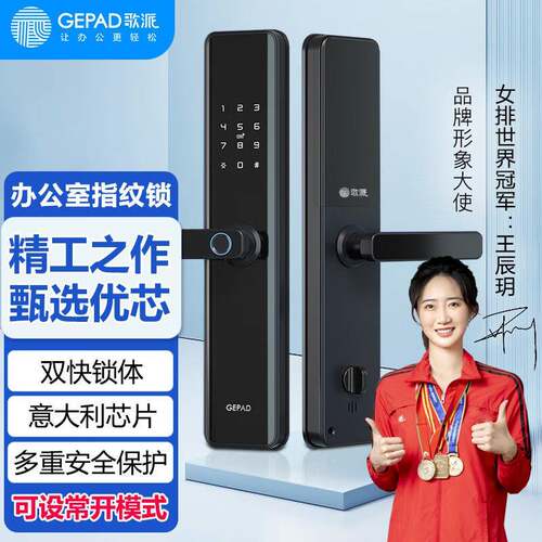 歌派指纹锁P08智能锁防盗门指纹密码锁电子锁办公室指纹锁