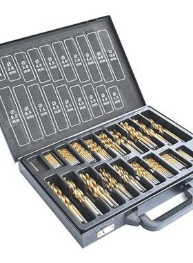 高速钢镀钛麻花钻170pcs电钻打孔直柄钻头1.0-10.0mm木工钻头组套