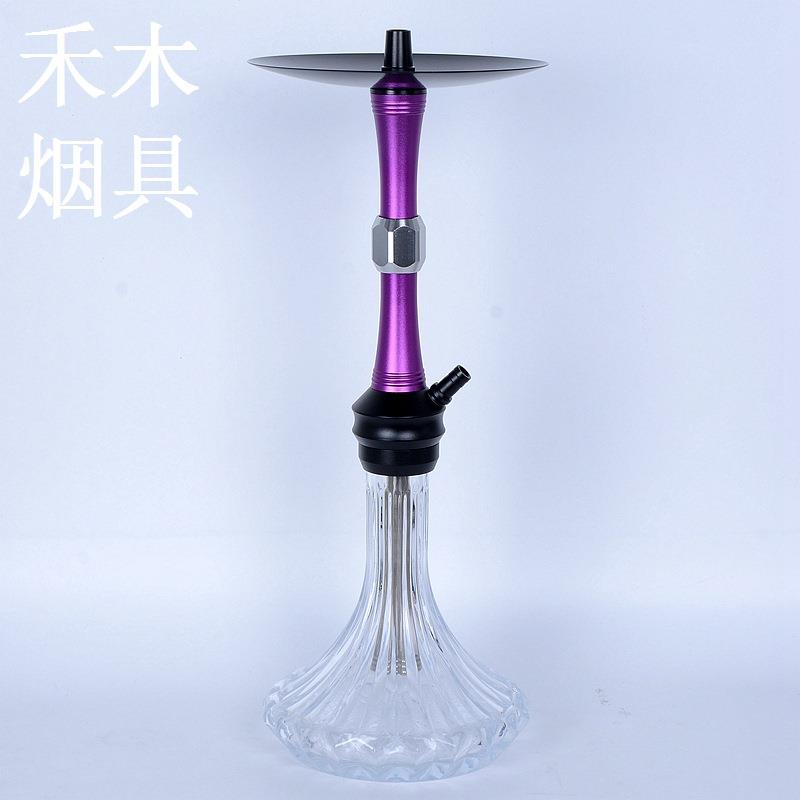 欧美热销中号水烟壶紫色黄色蓝色配压花透明玻璃瓶