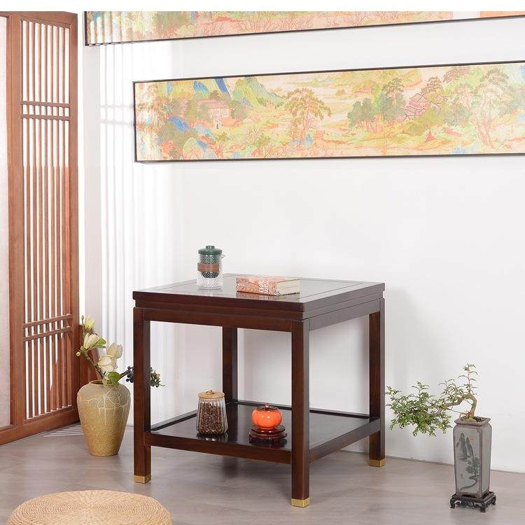 新中式实木边几角几小茶几方几沙发正方形简约储物柜电话桌置物r*