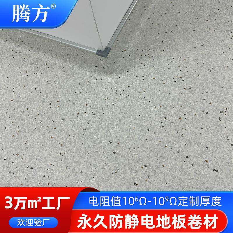 PVC防静电地板卷材2*20米加厚耐磨商用专业导静电PVC地胶卷材