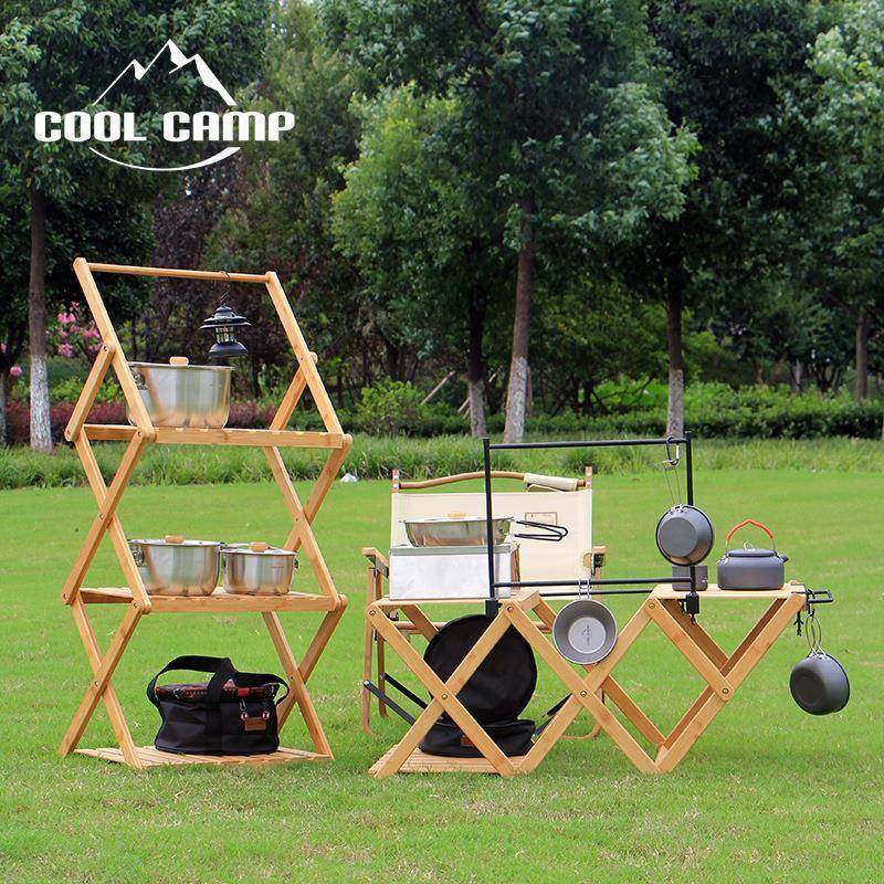 户外野营折叠便携置物架露营厨具台实木户外桌家具三层展示架挂架,纺织面料/辅料/配套,纺织机械配件,淘宝优惠券,粉丝福利购,淘宝优惠卷