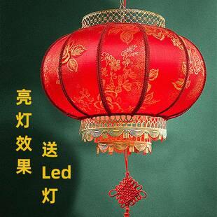新年大红灯笼灯户外防水防晒阳台吊灯一对中国风led灯笼结婚大门