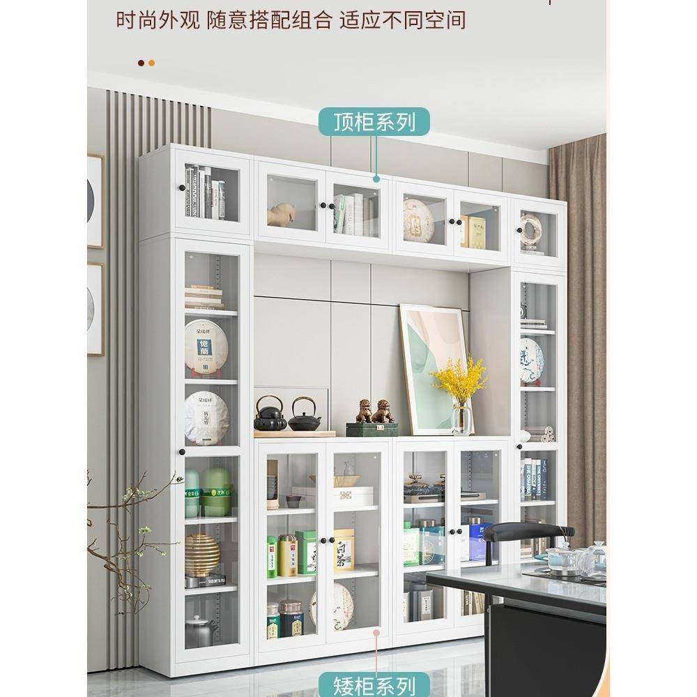 家用钢制书柜带玻璃门展示柜书房落地书架现代简约铁艺置物架书橱,机械设备,其他机械设备,淘宝优惠券,粉丝福利购,淘宝优惠卷