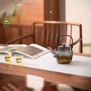 耐热玻璃提梁壶蒸煮双用泡茶壶电陶炉可用玻璃壶星空盖子竹提梁壶