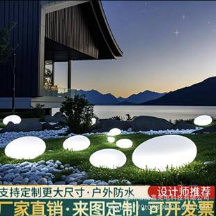 户外太阳能石头灯别墅庭院花园景观灯仿真鹅卵石防水装饰灯草坪灯