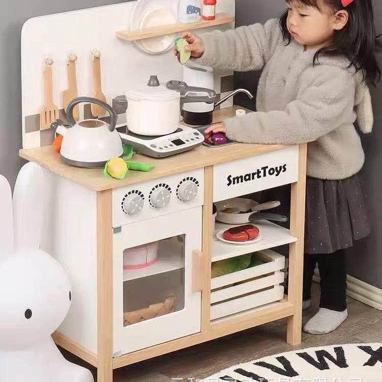 儿童过家家大号仿真厨具做饭厨房套装木制女童切水果煮饭玩具女孩