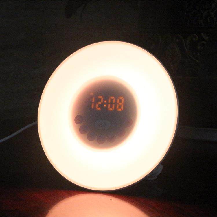 模拟日出唤醒灯学生起床灯伴睡灯LED七彩唤醒灯七彩变色电子闹钟